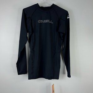 O'Neill Mens 50+ Rash Guard Black Stretch Long Sleeve Performance Fit XXL New